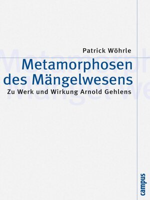 cover image of Metamorphosen des Mängelwesens